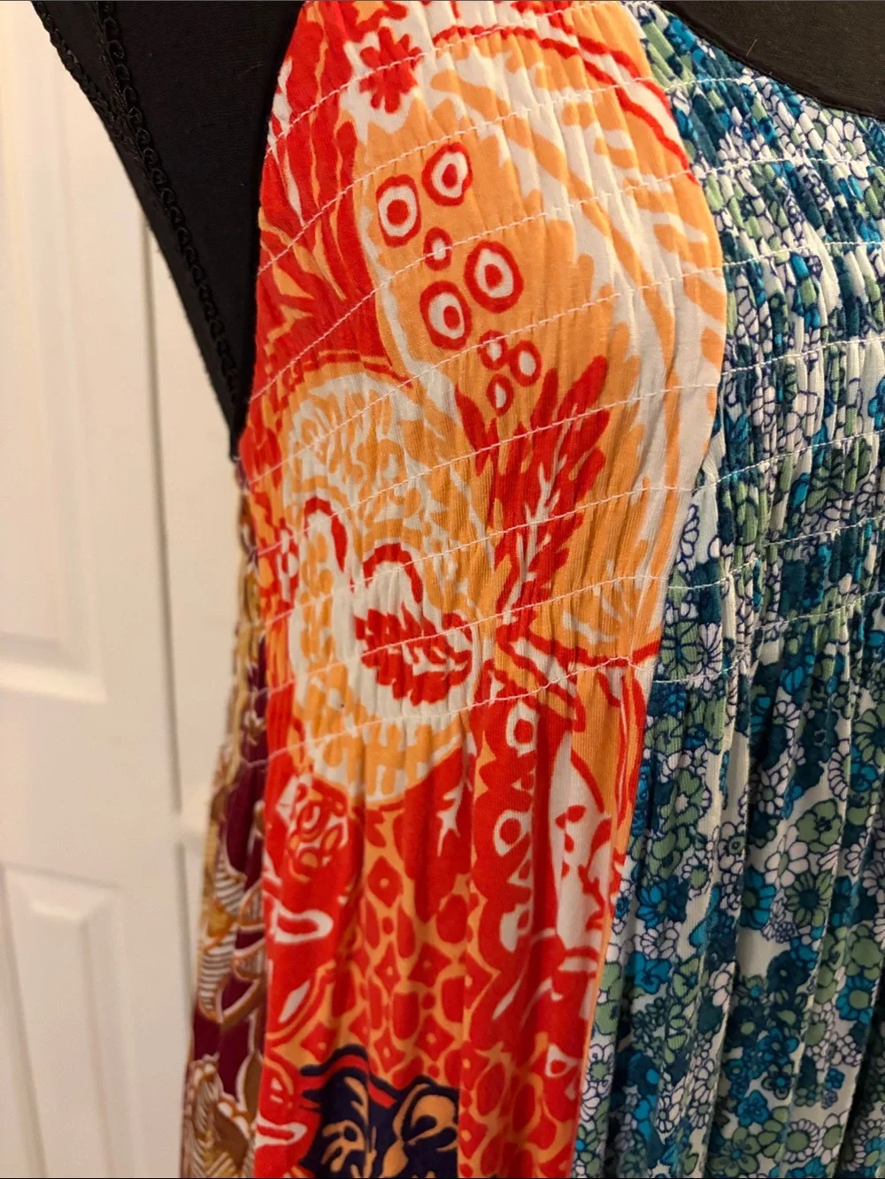 Free People Can’t Tie Me Down Mixed Print Asymmetrical Handkerchief Hem
